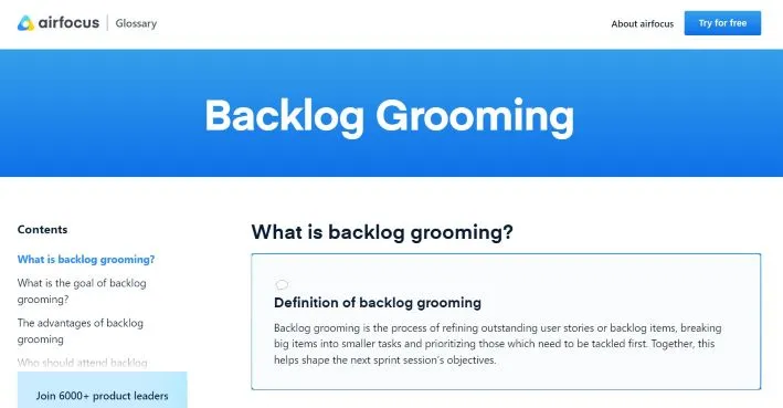 Was ist Backlog Grooming?