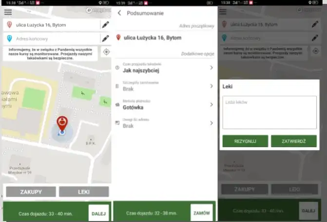 ECO Taxi mobile Anwendung - ein Beispiel für ein Design