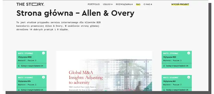 UX Audit der Startseite von Allen & Overy