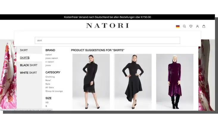 Gestaltung der Startseite eines Online-Shops - Natori