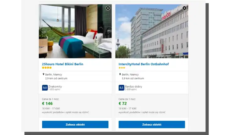 Ein Vergleich von zwei Angeboten für Hotelzimmer auf Booking.com