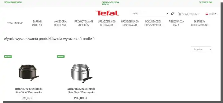 Suchmaschine bei Tefal24.pl