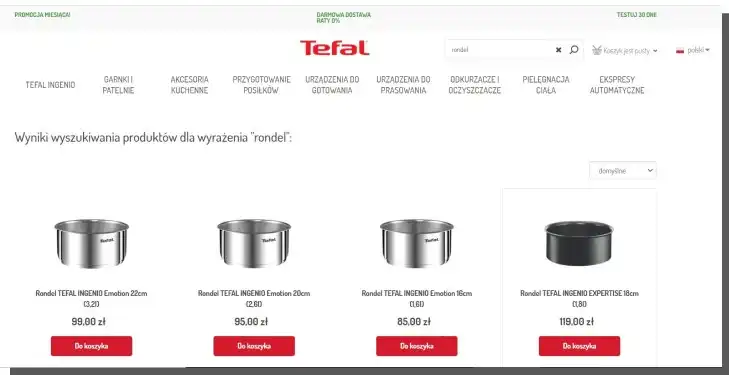 Suchmaschine bei Tefal24.pl