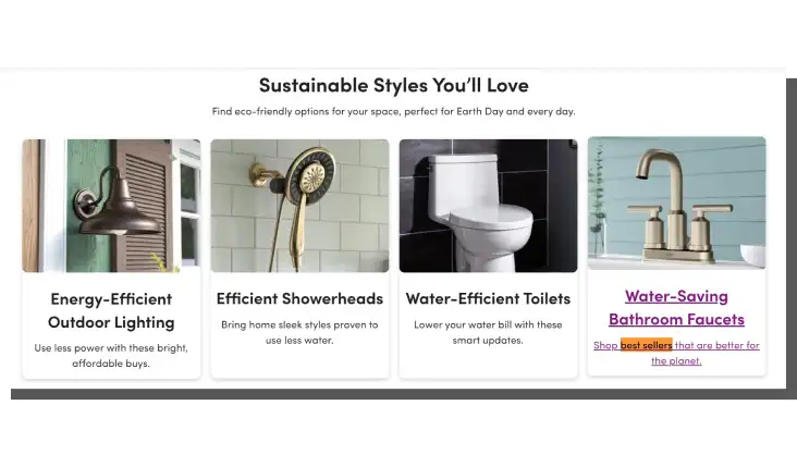 Umweltfreundliche Produkte auf Wayfair.com