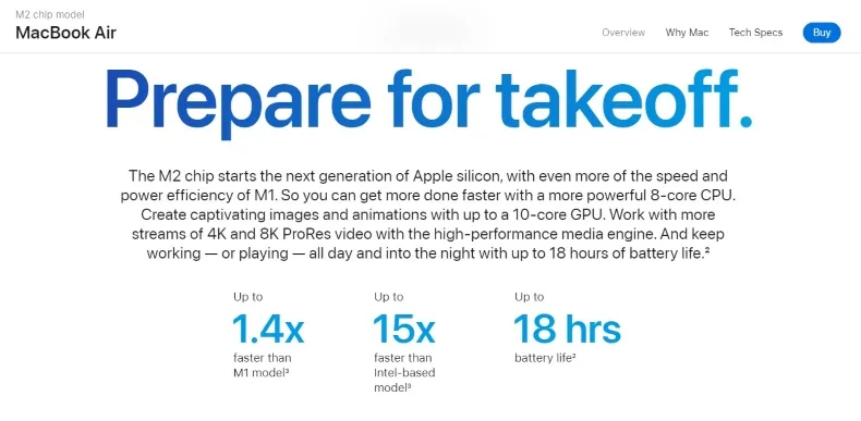 Eine Schlagzeile über die Apple-Werbung für das MacBook Air