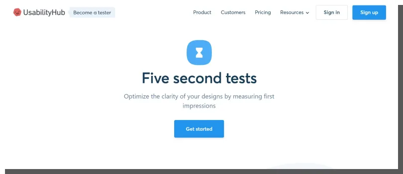 UsabilityHub - die Plattform bietet die Möglichkeit, Fünf-Sekunden-Tests aus der Ferne durchzuführen