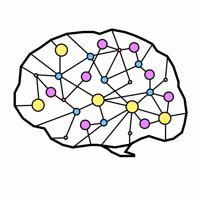 Illustration eines Gehirns mit seinen Neuronen