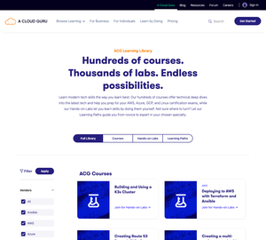 UX Design A Cloud Guru - Desktop Design A Cloud Guru