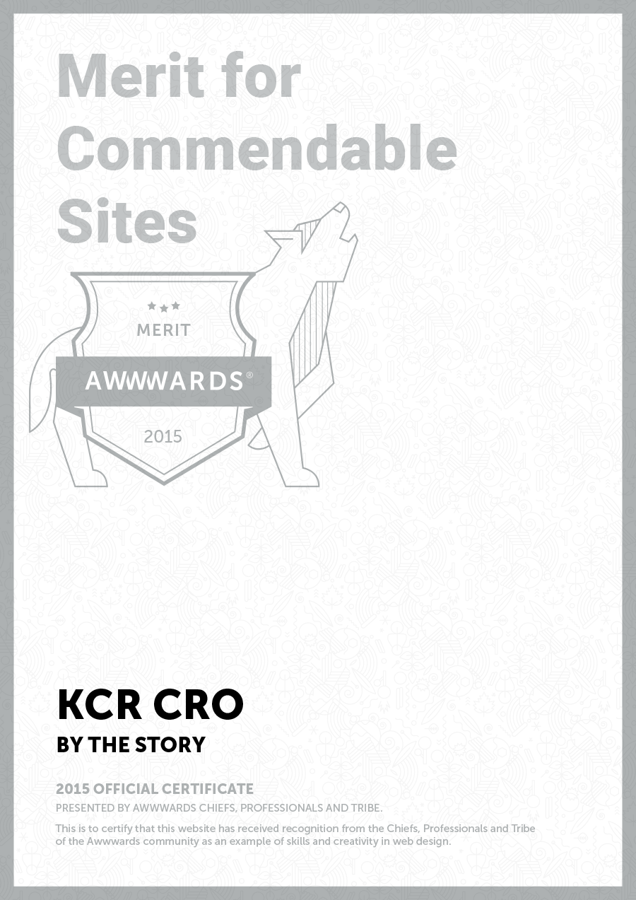 Awwwards for KCR CRO website