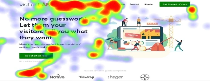 Example of a heatmap on VisitorLAB