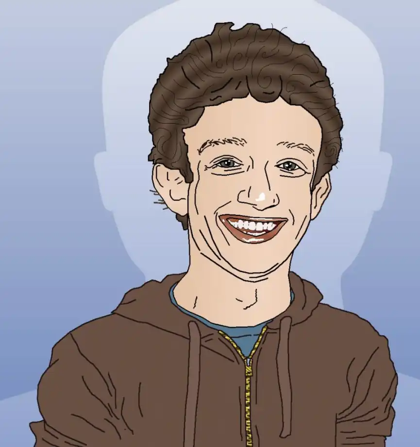 Drawing of Mark Zuckerberg