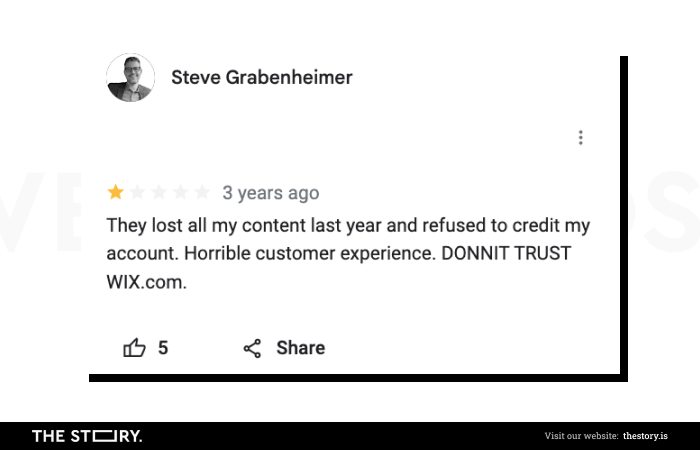 Another negative review of Wix - a website building platform