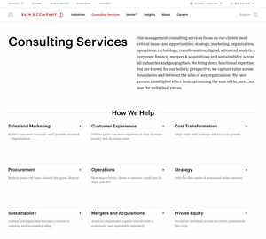 UX Design Bain & Company - Desktop Design Bain & Company