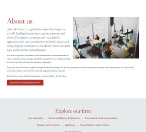 UX Design Allen & Overy - Desktop Design Allen & Overy