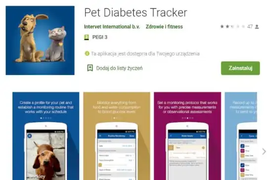 cukrzyca u zwierząt - aplikacja mobilna pet diabetes