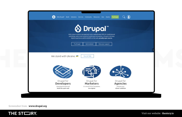 Zrzut ekranu ze strony drupal.org