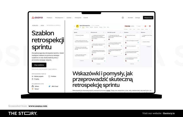Zrzut ekranu ze strony asana.com