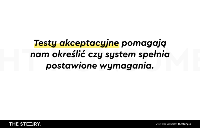 Definicja testów akceptacyjnych.