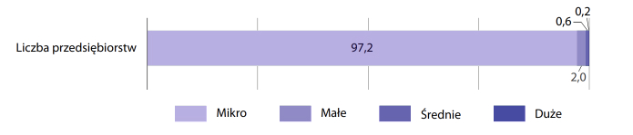 Wykres przedstawiający strukture przedsiębiorstw w rynku 2022